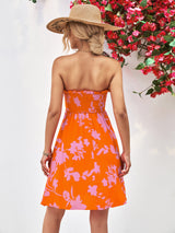 Floral Frill Trim Strapless Smocked Dress king-general-store-5710.myshopify.com