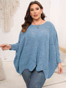 Plus Size Round Neck Batwing Sleeve Sweater king-general-store-5710.myshopify.com