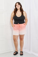 Zenana In The Zone Full Size Dip Dye High Waisted Shorts in Coral king-general-store-5710.myshopify.com