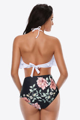 Two-Tone Ruffled Halter Neck Two-Piece Swimsuit king-general-store-5710.myshopify.com