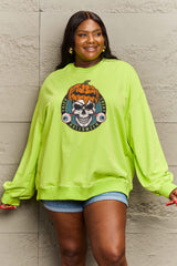 Simply Love Full Size Skull Graphic Sweatshirt king-general-store-5710.myshopify.com