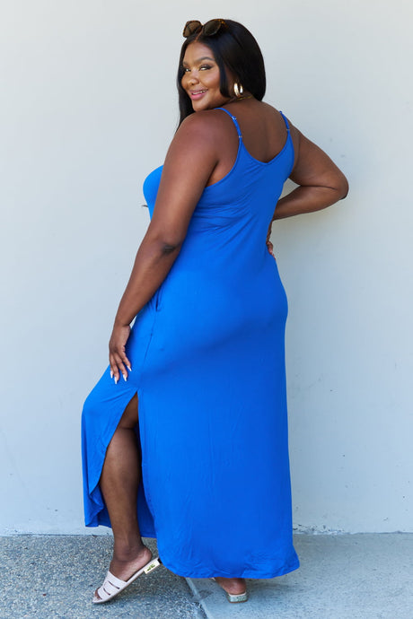 Ninexis Good Energy Full Size Cami Side Slit Maxi Dress in Royal Blue king-general-store-5710.myshopify.com