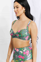 Marina West Swim Take A Dip Twist High-Rise Bikini in Sage king-general-store-5710.myshopify.com