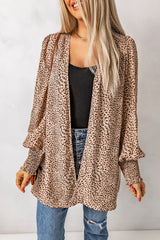 Leopard Print Balloon Sleeve Cardigan king-general-store-5710.myshopify.com