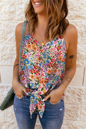 Floral Tie Hem V-Neck Cami king-general-store-5710.myshopify.com