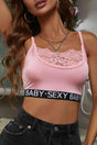 BABY SEXY Spliced Lace Cropped Cami - Kings Crown Jewel Boutique