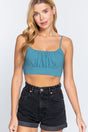 Back Ribbon Tie Cami Crop Top - Kings Crown Jewel Boutique