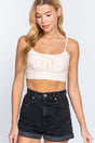 Back Ribbon Tie Cami Crop Top - Kings Crown Jewel Boutique