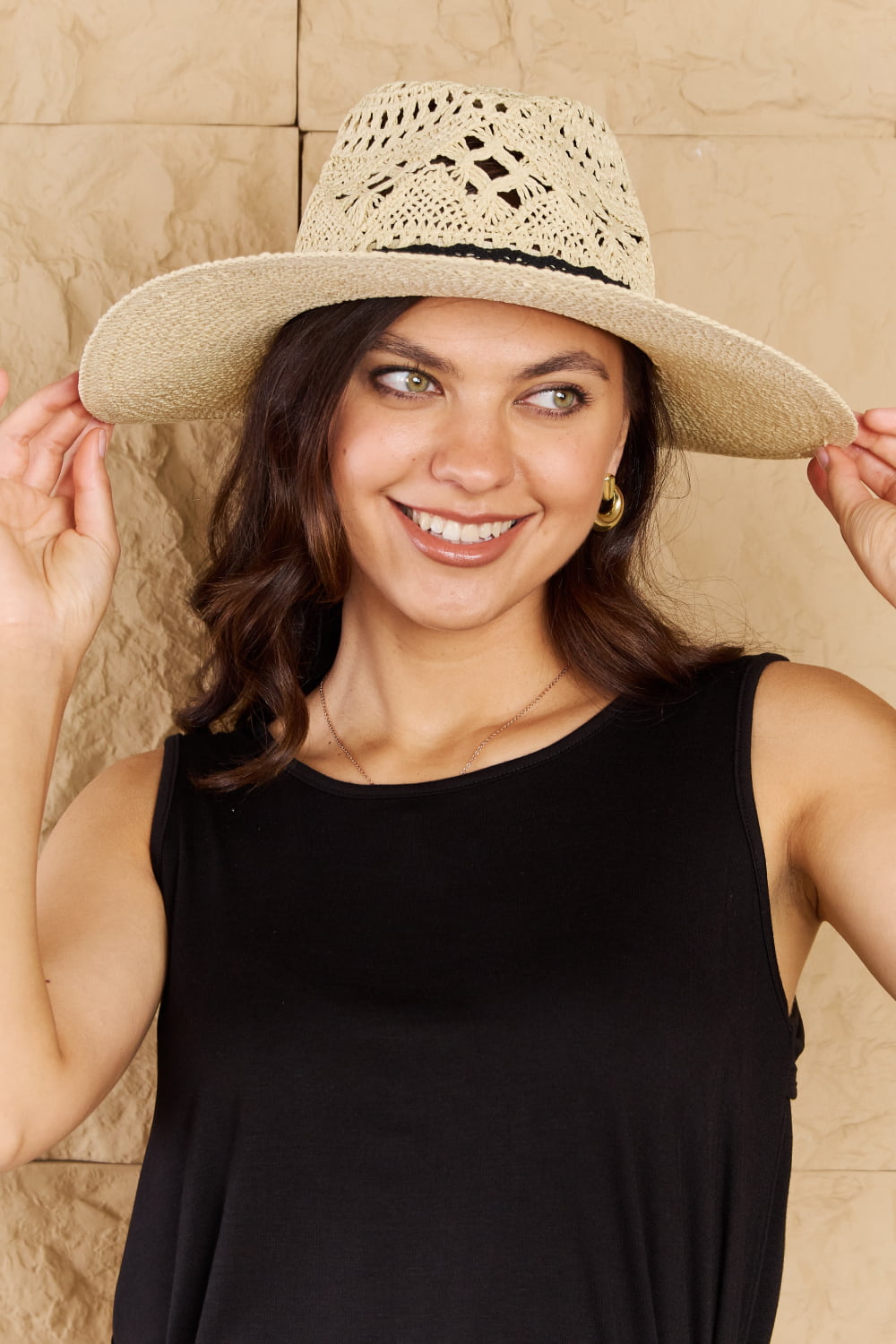 Fame Fight Through It Lace Detail Straw Braided Fashion Sun Hat king-general-store-5710.myshopify.com