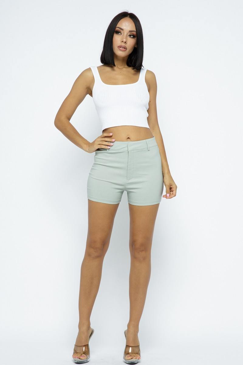 Basic Shorts in Sage - Kings Crown Jewel Boutique