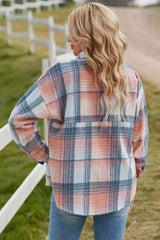 Double Take Plaid Dropped Shoulder Shacket king-general-store-5710.myshopify.com