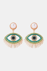 Evil Eye Shape Rhinestone Zinc Alloy Synthetic Dangle Earrings king-general-store-5710.myshopify.com