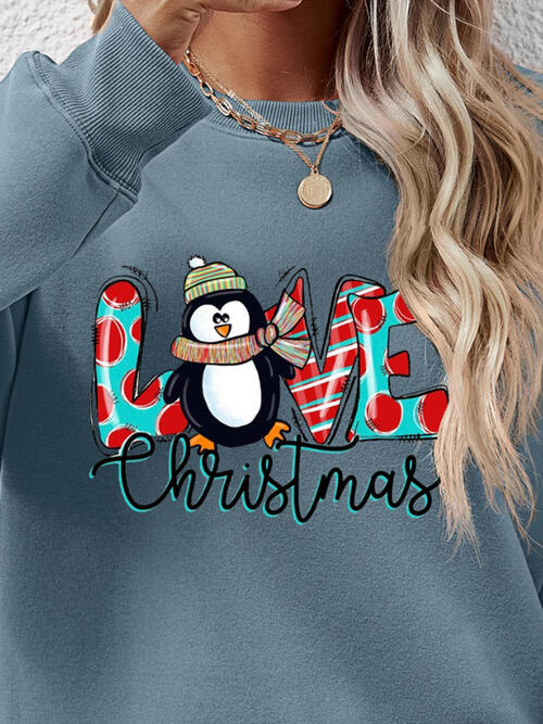 LIVE CHRISTMAS Drop Shoulder Round Neck Sweatshirt king-general-store-5710.myshopify.com