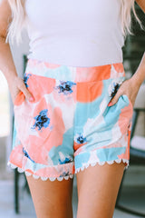 Printed Lace Trim Shorts with Pockets king-general-store-5710.myshopify.com