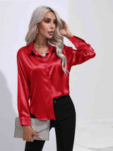 Collared Neck Buttoned Long Sleeve Shirt king-general-store-5710.myshopify.com