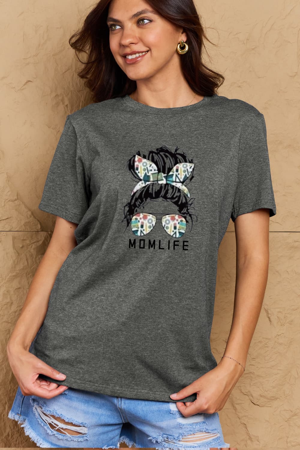 Simply Love Full Size MOM LIFE Graphic Cotton T-Shirt king-general-store-5710.myshopify.com