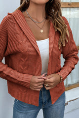 Cable-Knit Dropped Shoulder Hooded Cardigan king-general-store-5710.myshopify.com