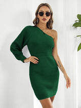 One-Shoulder Mini Sweater Dress king-general-store-5710.myshopify.com