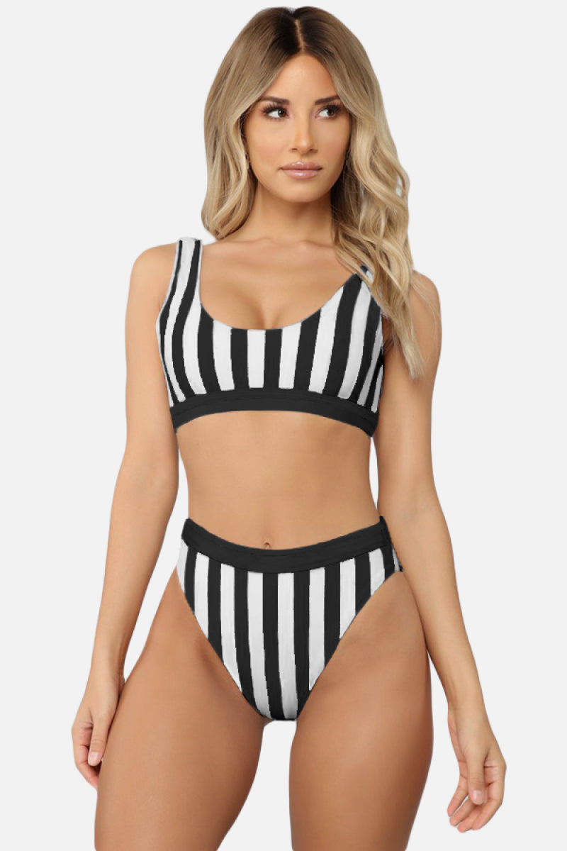 Striped Tank High Waist Bikini king-general-store-5710.myshopify.com