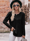 Round Neck Puff Sleeve Ribbed Top king-general-store-5710.myshopify.com