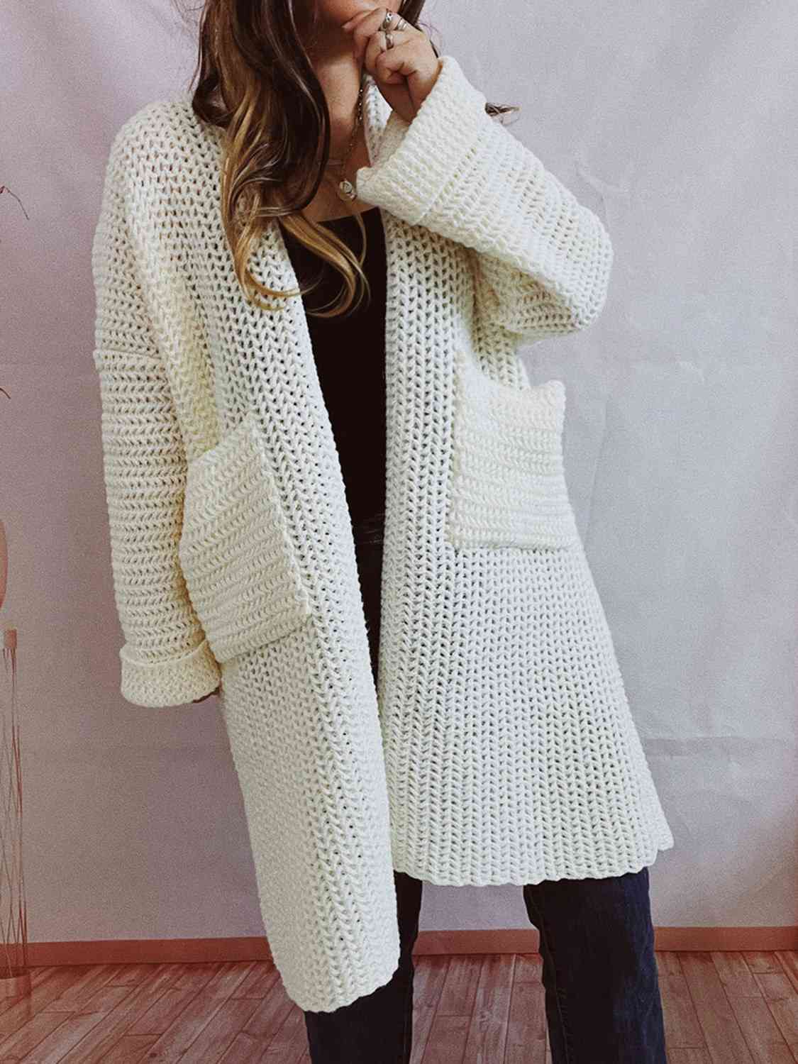 Open Front Long Sleeve Cardigan with Pockets king-general-store-5710.myshopify.com