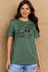 Simply Love Full Size NO DRAMA LLAMA Graphic Cotton Tee king-general-store-5710.myshopify.com