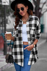 Plaid Curved Hem Dropped Shoulder Longline Shirt Jacket king-general-store-5710.myshopify.com