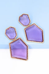 Geometrical Shape Zinc Alloy Frame Resin Dangle Earrings king-general-store-5710.myshopify.com