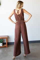 First Love Tie Back Sleeveless Slit Wide Leg Jumpsuit king-general-store-5710.myshopify.com