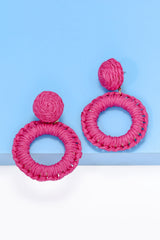 Round Shape Raffia Grass Dangle Earrings king-general-store-5710.myshopify.com