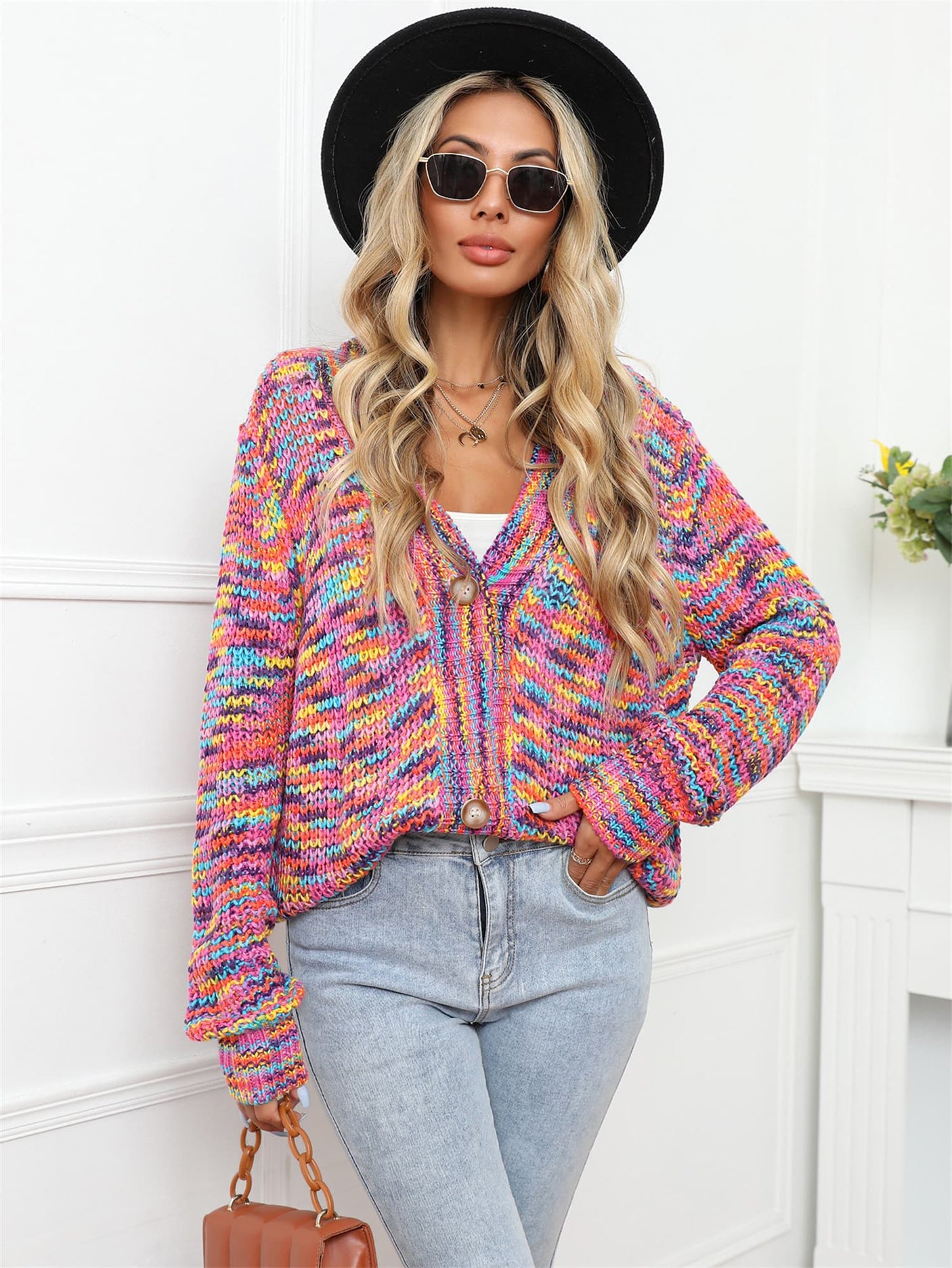 V-Neck Long Sleeve Cardigan king-general-store-5710.myshopify.com