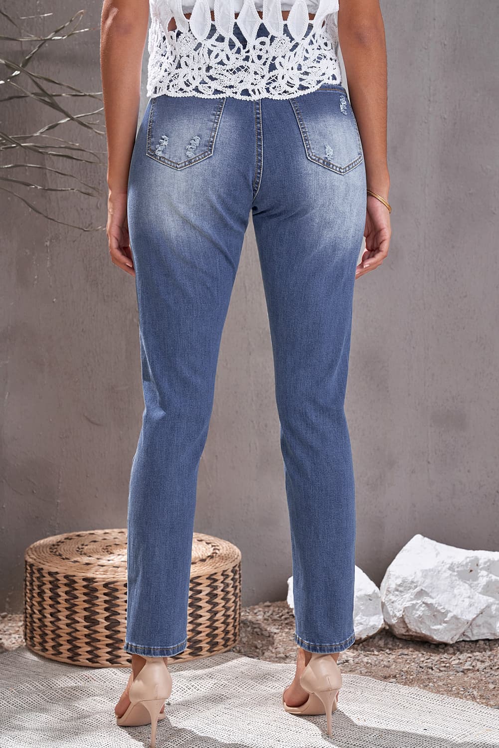 Leopard Patch Ankle-Length Jeans king-general-store-5710.myshopify.com