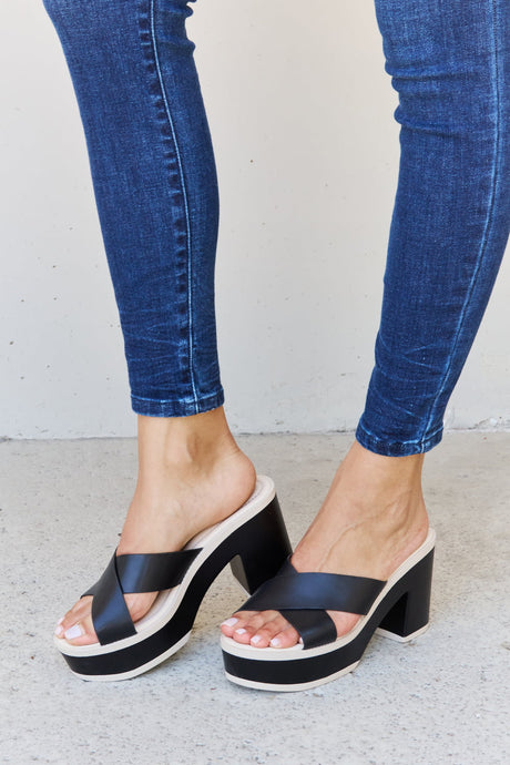 Weeboo Cherish The Moments Contrast Platform Sandals in Black king-general-store-5710.myshopify.com
