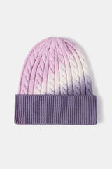 Contrast Tie-Dye Cable-Knit Cuffed Beanie king-general-store-5710.myshopify.com