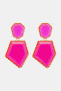 Geometrical Shape Zinc Alloy Frame Resin Dangle Earrings king-general-store-5710.myshopify.com