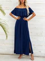 Off-Shoulder Slit Maxi Dress king-general-store-5710.myshopify.com