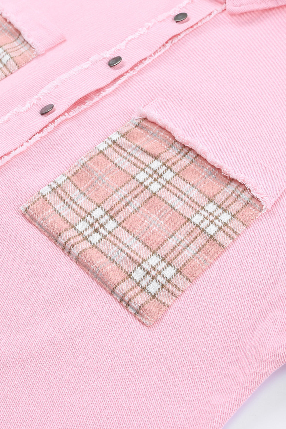 Plaid Raw Trim Shacket king-general-store-5710.myshopify.com