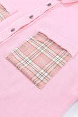 Plaid Raw Trim Shacket king-general-store-5710.myshopify.com