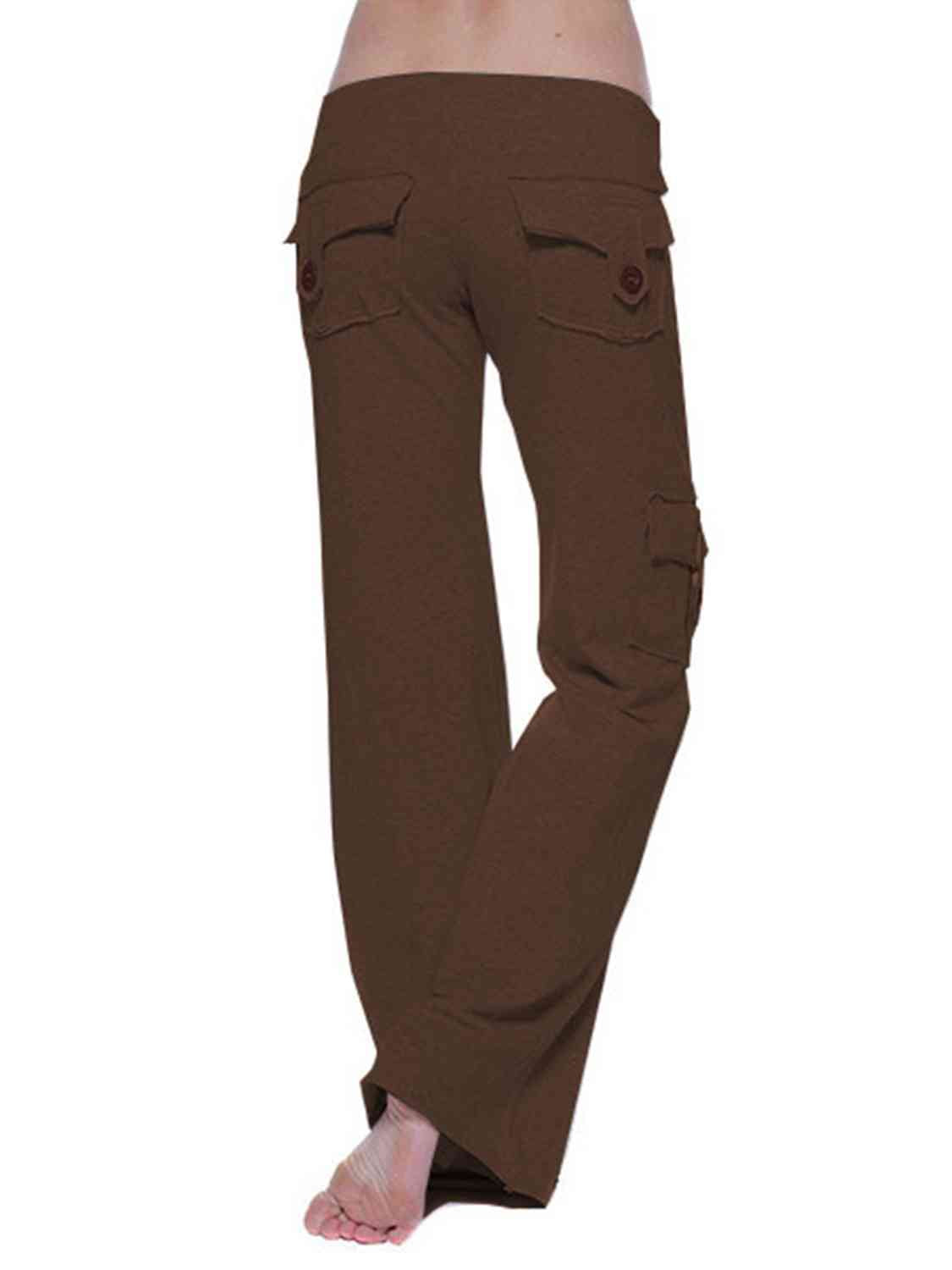 Mid Waist Pants with Pockets king-general-store-5710.myshopify.com