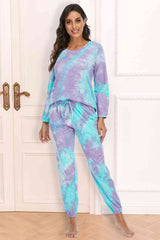 Tie-Dye Top and Drawstring Pants Lounge Set king-general-store-5710.myshopify.com