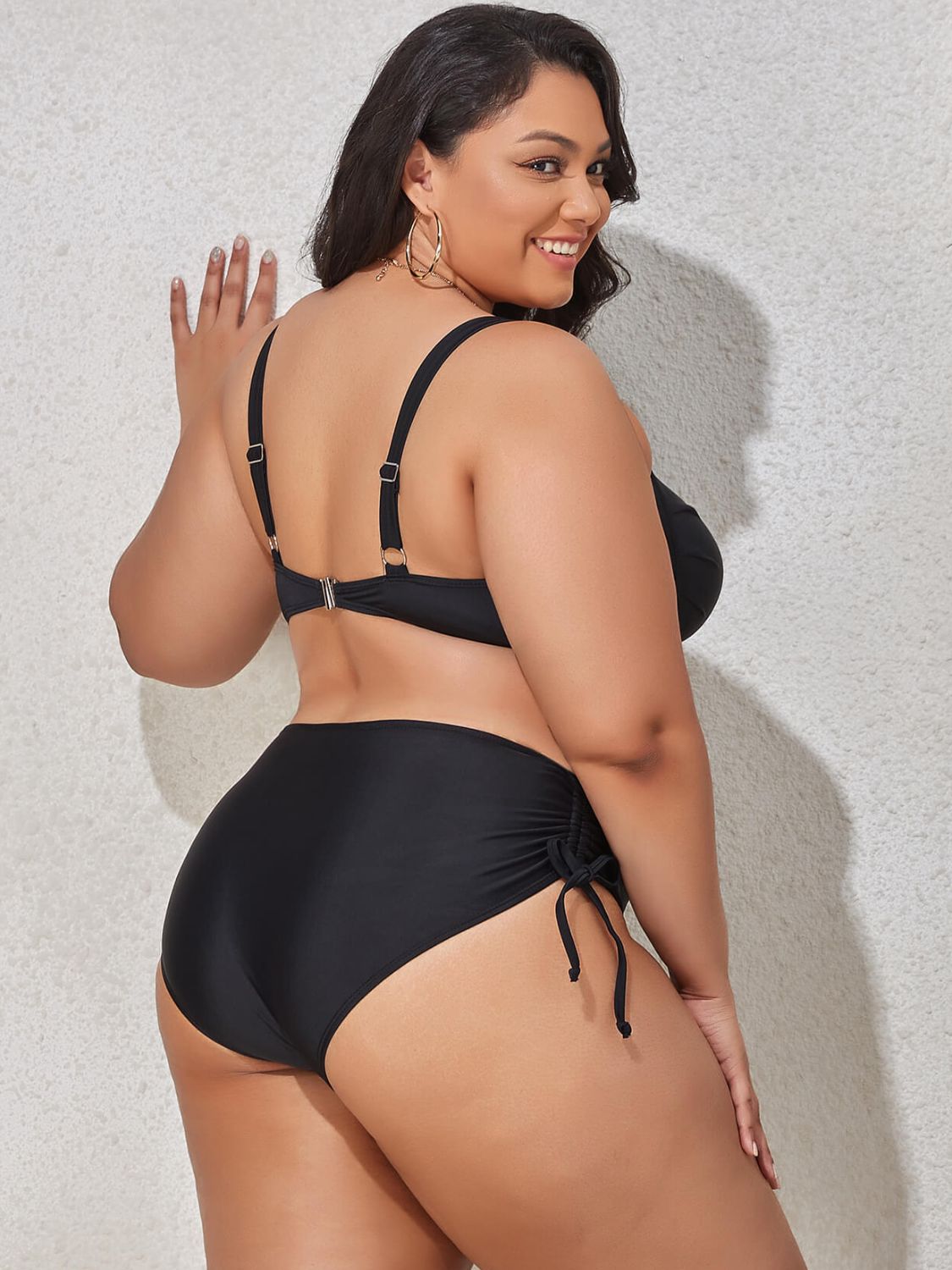 Plus Size Printed Drawstring Detail Bikini Set king-general-store-5710.myshopify.com