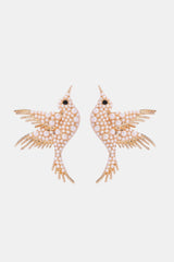 Bird Shape Zinc Alloy Frame Glass Stone Dangle Earrings - Kings Crown Jewel Boutique