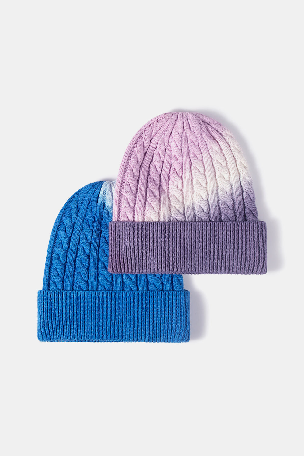 Contrast Tie-Dye Cable-Knit Cuffed Beanie king-general-store-5710.myshopify.com