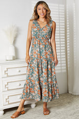 Double Take Floral V-Neck Tiered Sleeveless Dress king-general-store-5710.myshopify.com