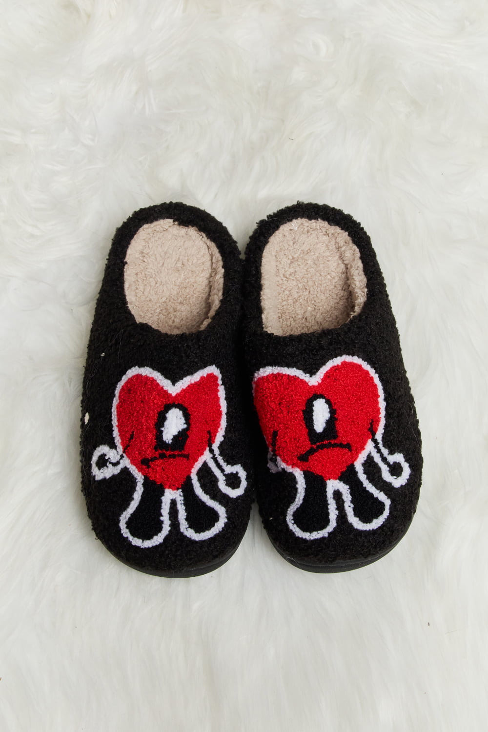 Melody Love Heart Print Plush Slippers king-general-store-5710.myshopify.com