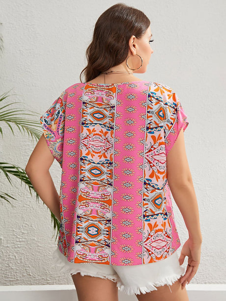 Plus Size Printed Round Neck Blouse king-general-store-5710.myshopify.com