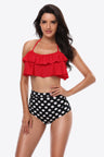 Two-Tone Ruffled Halter Neck Two-Piece Swimsuit king-general-store-5710.myshopify.com