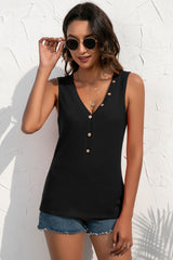 Buttoned Deep V Tank king-general-store-5710.myshopify.com