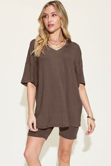 Basic Bae Full Size V-Neck Drop Shoulder Short Sleeve T-Shirt and Shorts Set king-general-store-5710.myshopify.com