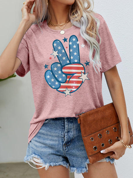 US Flag Peace Sign Hand Graphic Tee king-general-store-5710.myshopify.com